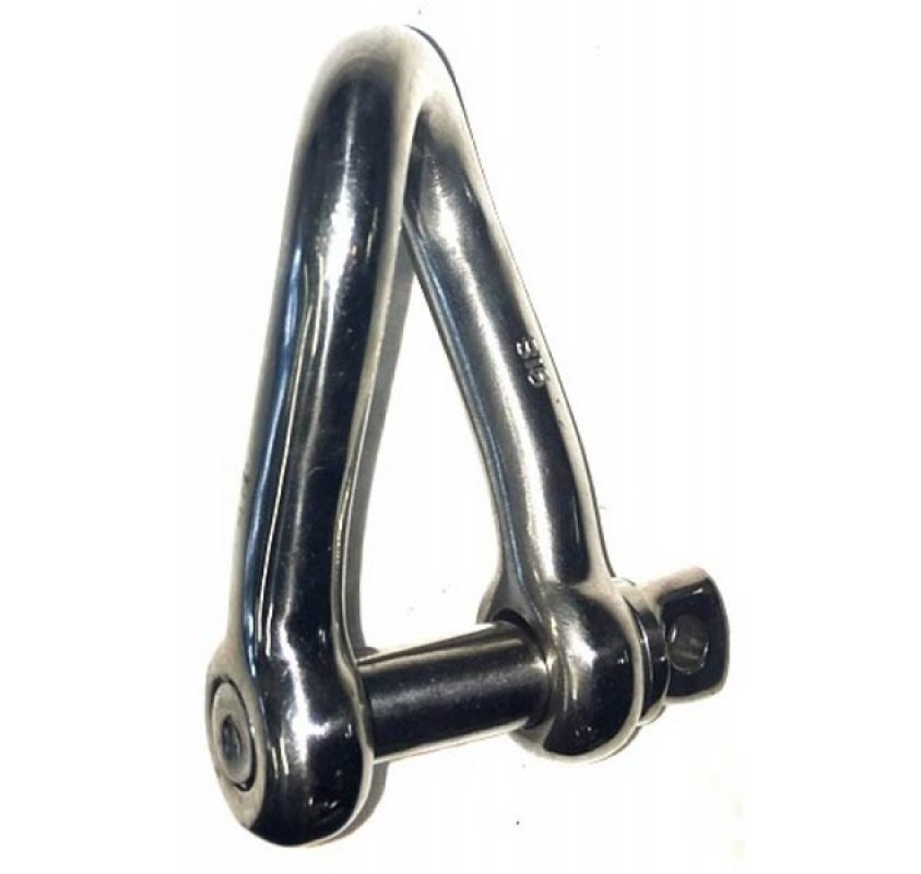 1/2 Inch Stainless Steel Twisted Anchor Shackle - 24,700 lbs Breaking Strength